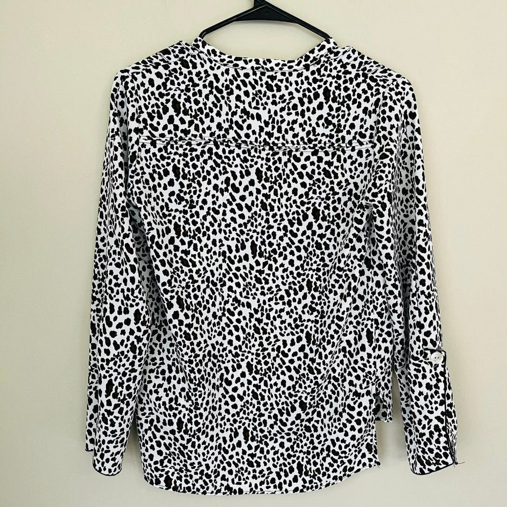 Zara Basic Animal Print Leopard Print Popover Blo… - image 6